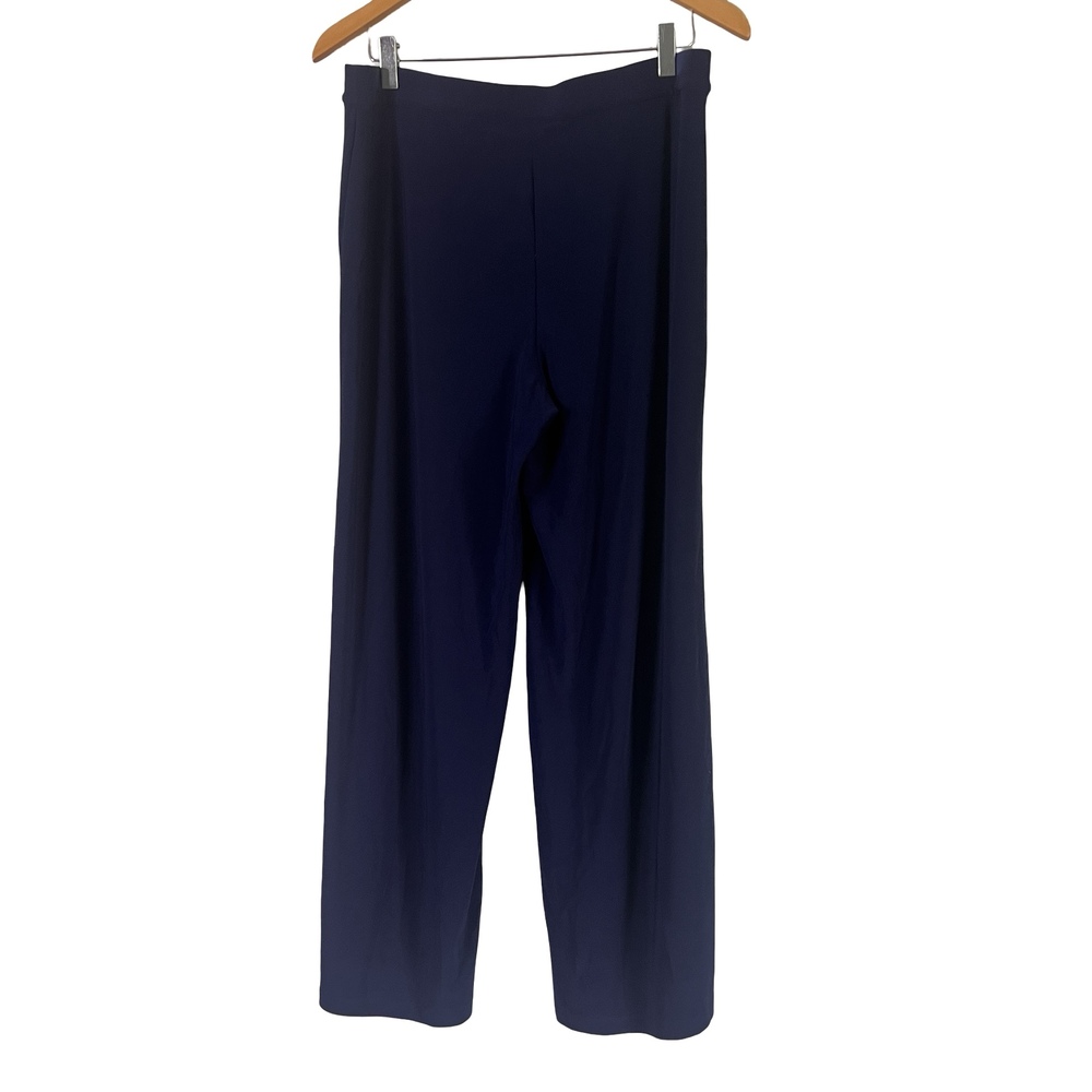 A723533 Dennis Basso Petite Italia Knit Wide Leg Pants Navy PM